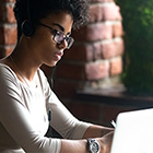 Young woman at a computer